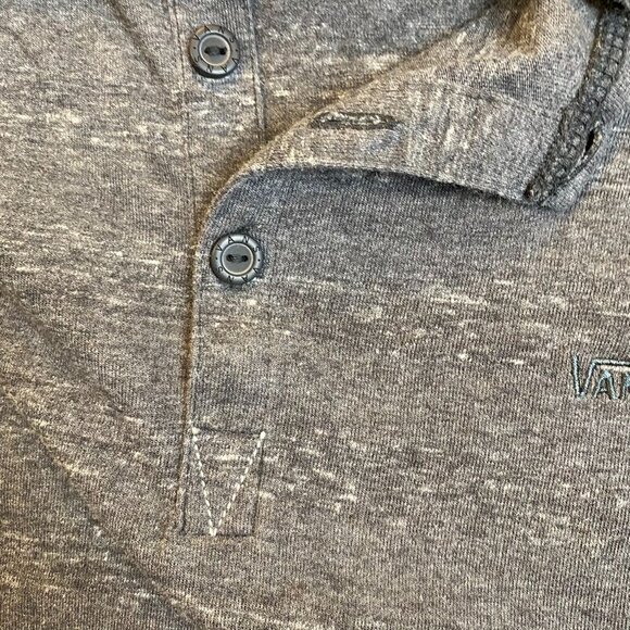 Vans Mens Henley Shirt XL Gray Heather Heritage Cotton Blend Casual - Picture 8 of 14